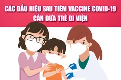 [Infographics] - Các dấu hiệu sau tiêm vaccine COVID-19 cần đưa trẻ đi viện