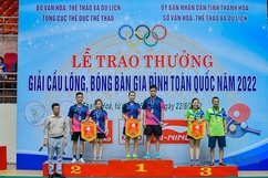 Thanh Hoá giành 3 HCV môn bóng bàn tại Giải cầu lông, bóng bàn gia đình toàn quốc