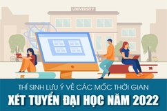 [Infographics] - Thí sinh lưu ý về các mốc thời gian xét tuyển đại học năm 2022