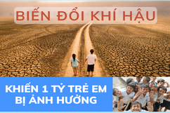 [Infographics] - Biến đổi khí hậu khiến 1 tỷ trẻ em bị ảnh hưởng