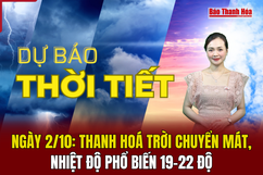 Dự báo thời tiết ngày 2/10: Thanh Hoá trời chuyển mát, nhiệt độ phổ biến 19-22 độ