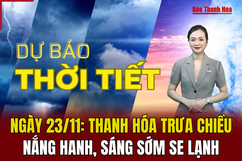 Dự báo thời tiết 23/11: Thanh Hóa trưa chiều nắng hanh, sáng sớm se lạnh