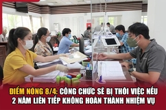 Điểm nóng 8/4: Công chức sẽ bị thôi việc nếu 2 năm liên tiếp không hoàn thành nhiệm vụ