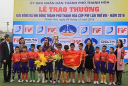 Trường tiểu học Quảng Thịnh vô địch giải bóng đá nhi đồng TP Thanh Hóa Cúp PVF 2016