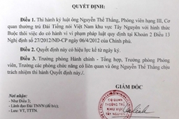 Buộc thôi việc nhà báo tống tiền công an