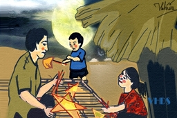 Trung thu nhớ đèn ông sao của bố