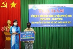 Hội LHPN huyện Đông Sơn trao hỗ trợ hội viên xây nhà mái ấm tình thương