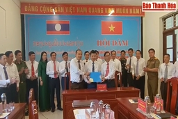 Ký kết biên bản ghi nhớ hợp tác giữa huyện Mường Lát và các huyện Viêng Xay, Sốp Bâu (Hủa Phăn, Lào)