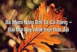 Đọc lại bài thơ “Ba mươi năm đời ta có Đảng” của nhà thơ Tố Hữu