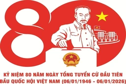 Mẫu biểu trưng chính thức kỷ niệm 80 năm Ngày Tổng tuyển cử đầu tiên