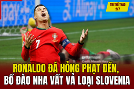 Tin thể thao 2/7: Ronaldo đá hỏng phạt đền, Bồ Đào Nha vất vả loại Slovenia; Hà Nội gia hạn thêm 3 năm với tiền đạo Tuấn Hải