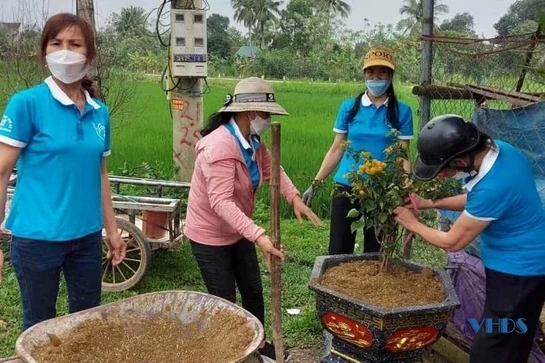 Hội LHPN xã Thuận Minh triển khai mô hình đường hoa, đường cờ